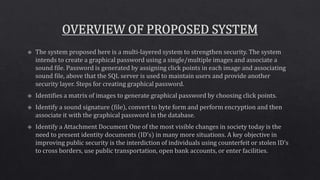 Document authentication system with graphical security and sound | PPTX