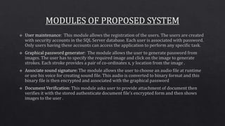 Document authentication system with graphical security and sound | PPTX