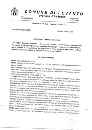 Documentazione 2 dragaggi levanto