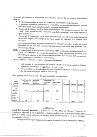 Documentazione 2 dragaggi levanto