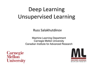 Deep learning unsupervised learning diapo | PPT