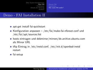Einführung in FAI - Fully Automatic Installation