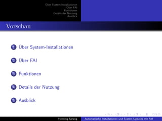 Einführung in FAI - Fully Automatic Installation