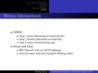 Einführung in FAI - Fully Automatic Installation