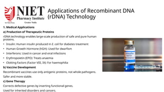 RECOMBINANT DNA TECHNOLOGY IN BIOTECHNOLOGY | PPTX