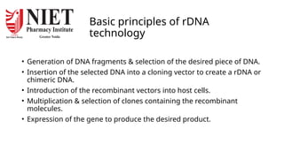 RECOMBINANT DNA TECHNOLOGY IN BIOTECHNOLOGY | PPTX