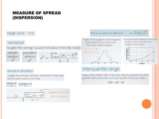 MEASURE OF SPREAD
(DISPERSION)
 