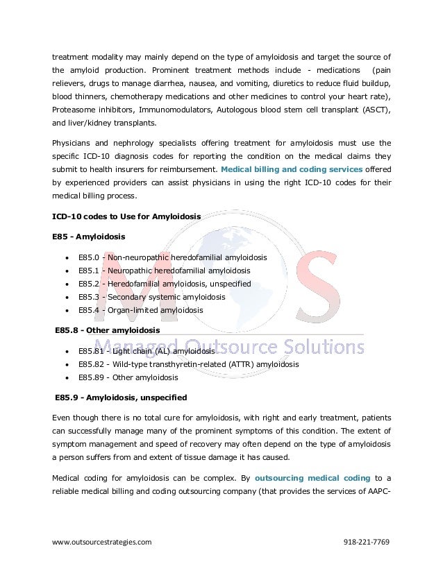 Documenting And Coding Amyloidosis Use The Correct Icd 10 Codes