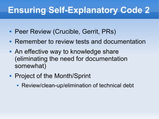 Documenting Code - Patterns and Anti-patterns - NLPW 2016 | ODP