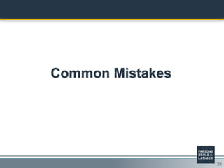 38
Common Mistakes
 