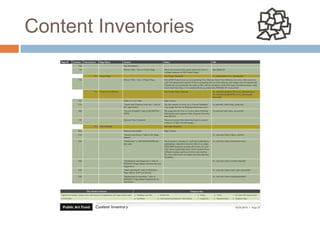 Content Inventories
 