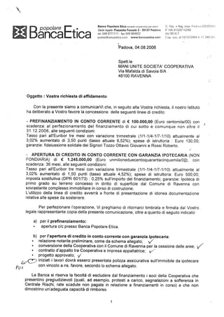 Documenti prefinanziamento banca etica.
