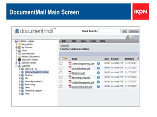 DocumentMall Main Screen 