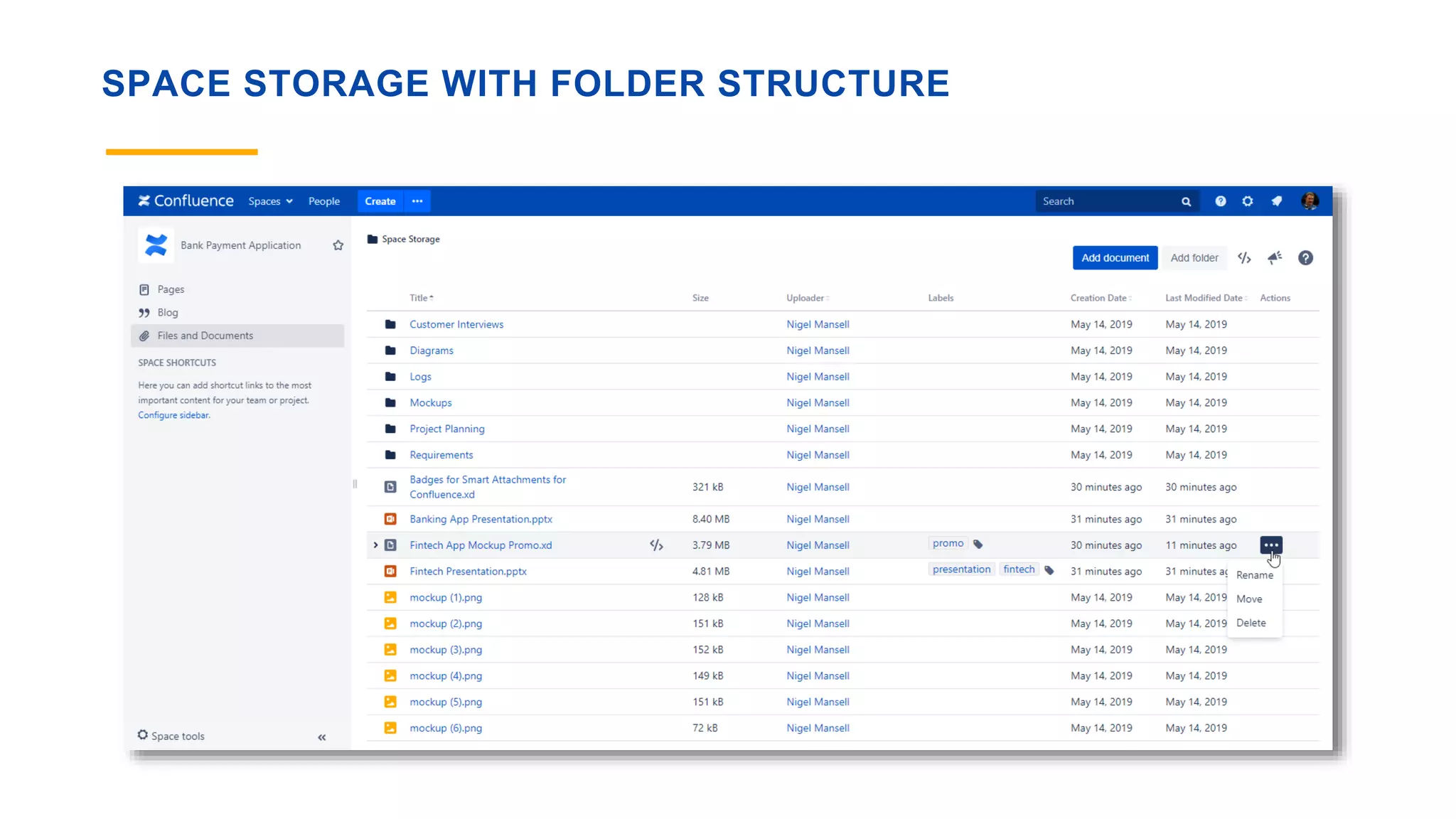 SPACE STORAGE WITH FOLDER STRUCTURE
 