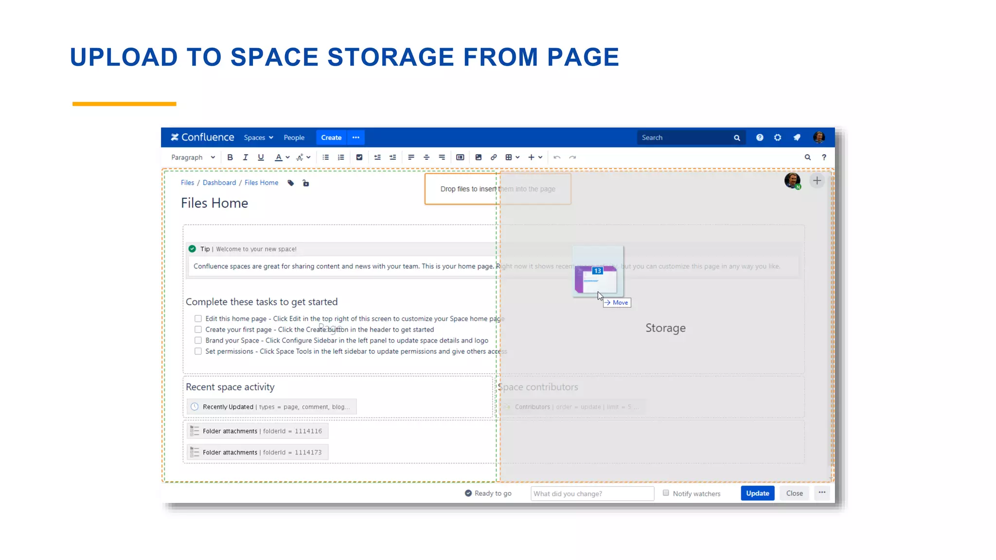 UPLOAD TO SPACE STORAGE FROM PAGE
 