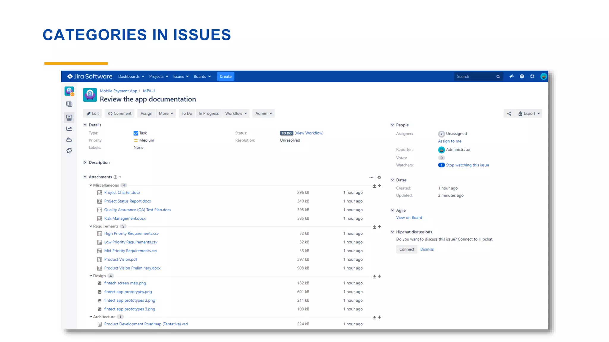 CATEGORIES IN ISSUES
 