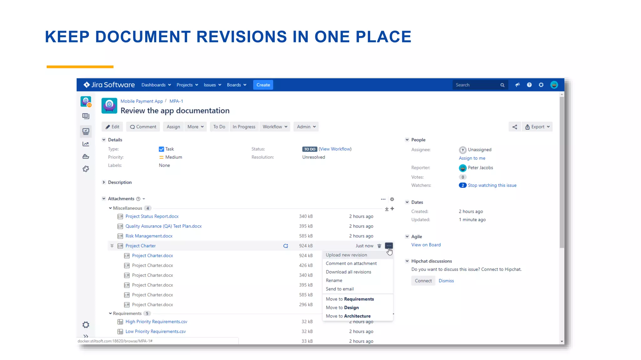 KEEP DOCUMENT REVISIONS IN ONE PLACE
 