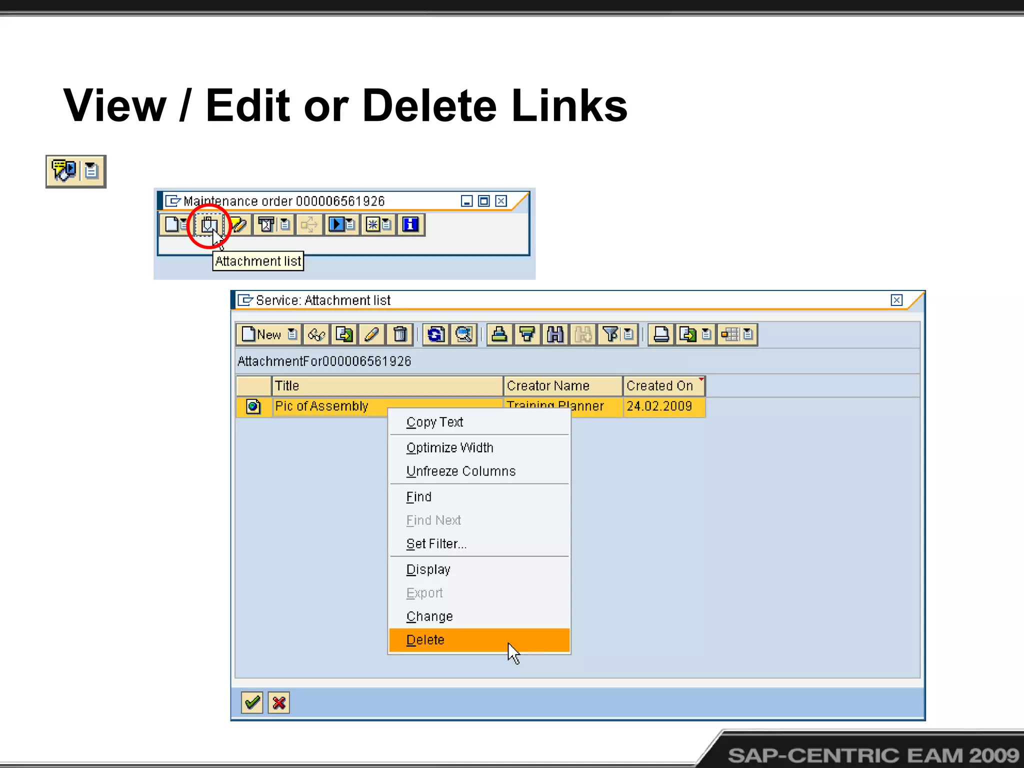 View / Edit or Delete Links
 