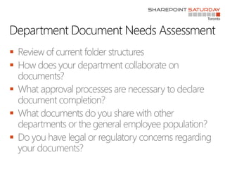 Department Document Needs Assessment





 