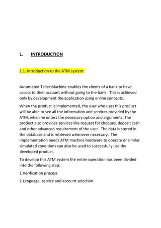 Document Atm machine using c language mini project.pdf