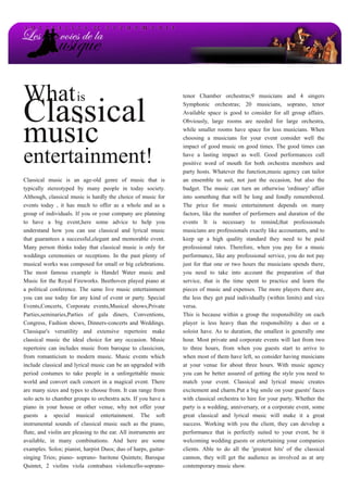 classical music entertainment 