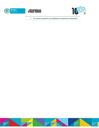  En proceso de gestión con entidades de cooperación internacional
 