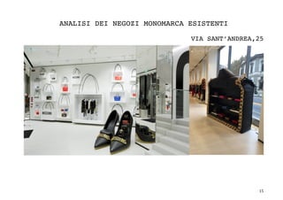 15	
ANALISI DEI NEGOZI MONOMARCA ESISTENTI
VIA SANT’ANDREA,25
 