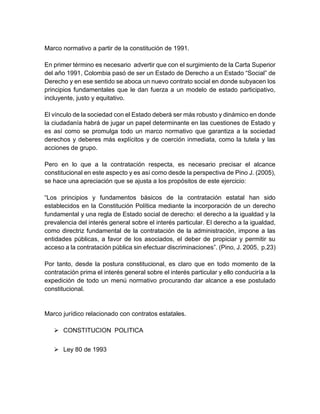 Documento 1 caracteristicas de la contratacion estatal en colombia | PDF