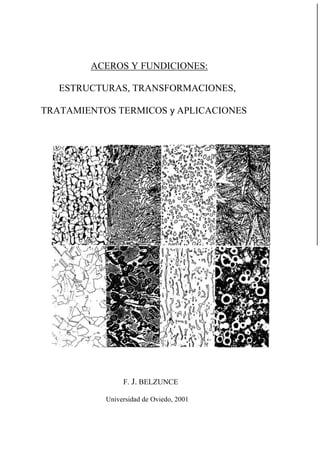 ACEROS Y FUNDICIONES:
ESTRUCTURAS, TRANSFORMACIONES,
TRATAMIENTOS TERMICOS y APLICACIONES

F. J. BELZUNCE
Universidad de Oviedo, 2001

 