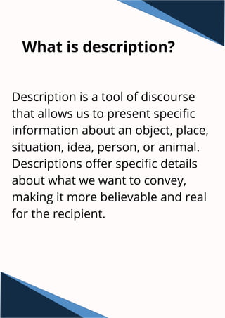 Comprehensive Guide to Types and Uses of Literary Description | PDF
