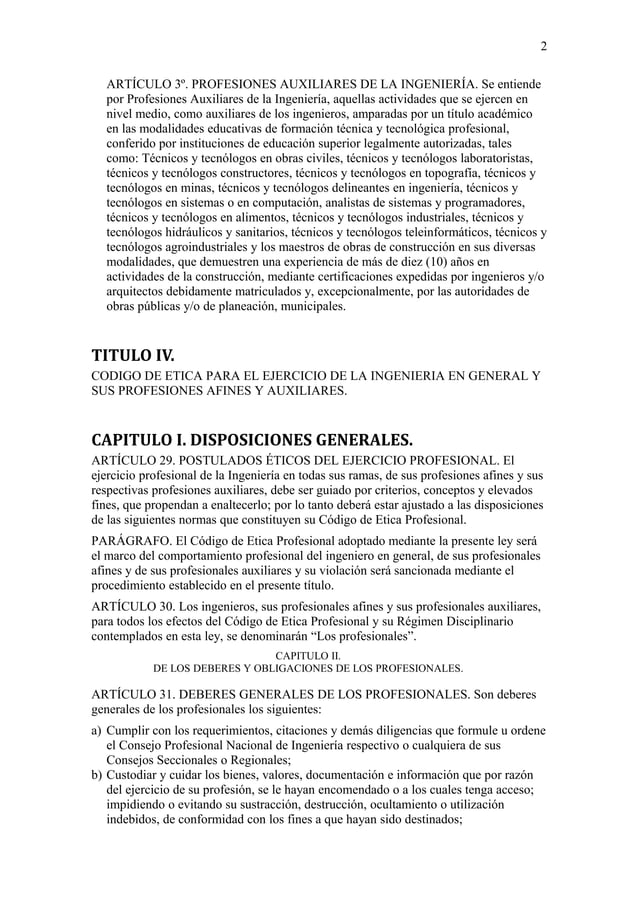 DocumentoCódigo y Etica Profesional del Ingeniero código y etica profesional del ingeniero PDF DocumentoCódigo y Etica Profesional del Ingeniero código y etica profesional del ingeniero PDF