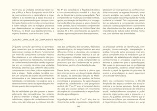 94
No 8º ano, as unidades temáticas tratam so-
bre a África, a Ásia e Europa do século XIX e
os movimentos como o nacionalismo, o impe-
rialismo e as resistências a esses discursos e
práticas são apresentados para compor a con-
formação histórica do mundo contemporâneo
e fazem relação com os múltiplos processos
que desencadearam as independências nas
Américas, no Brasil seus desdobramentos, o
Império Brasileiro, com ênfase em Goiás.
No 9º ano consolida-se a República Brasileira
e sua contextualização mundial é o foco do
ato de historicizar a contemporaneidade. Para
compreender as mudanças ocorridas no Brasil,
após a proclamação da República, e o protago-
nismo de diferentes grupos e atores históricos
neste período, faz-se necessário compreender
os processos ocorridos na História Geral dos
séculos XX e XXI, reconhecendo as especifici-
dades e aproximações entre diversos eventos.
Destacam-se neste período os conflitos mun-
diais e nacionais, os regimes ditatoriais, o mo-
vimento socialista no mundo, a guerra fria e
suas implicações nas configurações do mundo
ocidental e oriental. Tais conjunturas permi-
tem ao estudante a compreensão circunstan-
ciada das razões que presidiram o acirramento
das identidades nos dias atuais e explicam a
importância do debate sobre Direitos Huma-
nos, com a ênfase nas diversidades.
QUADRO CURRICULAR DO COMPONENTE HISTÓRIA
O quadro curricular apresenta as aprendiza-
gens essenciais que os estudantes deverão
desenvolver na etapa do Ensino Fundamental,
por meio do componente curricular História.
Elas obedecem a um ordenamento dos pro-
cessos cognitivos nas habilidades, nos objetos
de conhecimento/conteúdos e estão organiza-
das em um conjunto de vinte nove unidades
temáticas, distintas que, diferente dos outros
componentes curriculares, não se repetem em
toda a etapa. Cada unidade temática con-
tém um conjunto de objetos de conhecimen-
to/conteúdos e um determinado número de
habilidades consideradas necessárias para o
desenvolvimento tanto das aprendizagens his-
tóricas quanto das competências.
São as habilidades que irão garantir o desen-
volvimento das competências. No entanto,
é preciso entender a relação existente entre
habilidades, objetos de conhecimento/conte-
údos, pois, são neles que o professor terá cla-
reza dos conteúdos, dos conceitos, das bases
epistemológicas, do tempo histórico em seus
diferentes ritmos e durações, da concepção
dos documentos e fontes históricas e das vá-
rias linguagens utilizadas para compreensão
do saber histórico. E, ainda, compreender os
processos que são fundamentais na prática
historiadora dentro e fora da sala de aula.
Dessa forma, sendo a História a ciência que
tem o tempo como um dos principais objetos
de estudo, os conteúdos factuais da Histó-
ria são apresentados nos quadros, de forma
cronológica e progressiva. As aprendizagens
ampliam-se, obedecendo a uma progressão
vertical, do 1º ao 9º ano, e horizontal dentro
de cada ano escolar sempre em movimento
de ampliação e considerando as especificida-
des das aprendizagens.
A gradação vertical, do 1º ao 9º ano, dos co-
nhecimentos estão organizados respeitando
os processos centrais de identificação, com-
paração, contextualização, interpretação e
análise. Iniciando pelos processos mais sim-
ples e complexificando na medida em que os
estudantes vão estabelecendo relação entre
conhecimentos e processos cognitivos an-
teriores e posteriores para a aprendizagem.
São esses os processos que os professores
e os estudantes, poderão utilizar desempe-
nhando o papel de agentes do processo de
ensino e aprendizagem e, assim, assumirem
uma atitude historiadora.
Além dos conteúdos históricos, o DC-GO
Ampliado deu espaço também aos eixos te-
máticos e os temas sensíveis. Sendo esses
temas da contemporaneidade de relevância
social, intelectualmente complexo e politi-
camente importantes para o presente e o
futuro. As questões sensíveis, mesmo que si-
lenciadas ou caladas por movimentos oficiais
e hegemônicos diversos, insistem em surgir
 