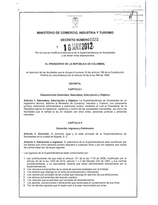 Decreto 1023 de 2012