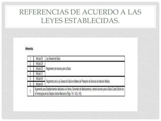 REFERENCIAS DE ACUERDO A LAS
LEYES ESTABLECIDAS.
 