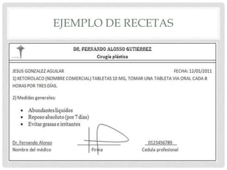 EJEMPLO DE RECETAS
 
