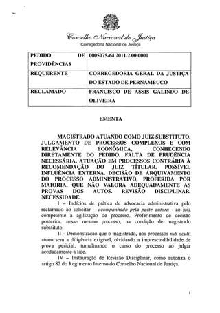 Documento do cnj sobre juiz pernambucano