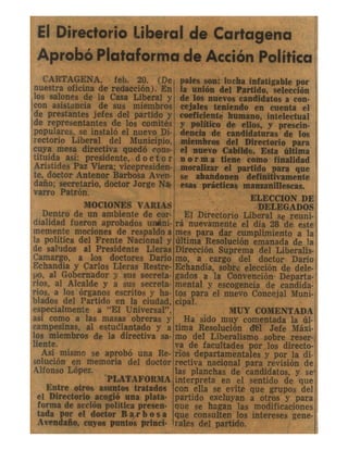 Directorio Liberal de Cartagena 1961