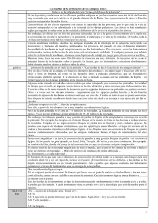 1
Las huellas de la civilización de los antiguos dioses
Síntesis de la película del ciclo "temas prohibidos de la historia" =
En las leyendas y tradiciones de los diversos pueblos antiguos se pueden encontrar mención de la civilización
muy avanzada que una vez existió en el pasado distante de la Tierra. Los representantes de esta civilización
nuestros antepasados llamados dioses.
Características de los dioses superaron con creces la capacidad de las personas, por lo que toda la vida de
nuestros antepasados se ha subordinado a la voluntad de los dioses poderosos. Los dioses se han establecido
reglas que regulan las relaciones en la sociedad y definieron el fin de servir al pueblo a los dioses.
Sin embargo, los dioses no son sólo las personas adecuadas. Se dio a la gente el conocimiento en la medicina,
la astronomía, les enseñó la agricultura y la ganadería, la metalurgia y el arte de la cerámica. De hecho, toda la
civilización humana como tal fue creado por los dioses.
Ciencia académica moderna clasifica las antiguas leyendas de la mitología de la categoría, incluyendo sus
invenciones y fantasías de nuestros antepasados. La presencia del pasado en una civilización altamente
desarrollada de los dioses se negó categóricamente por los historiadores. Por otra parte - entre los historiadores
profesionales, incluso la discusión de este tema está estrictamente prohibido. Y cualquier persona que hablará
sobre la civilización de los dioses, al menos como hipótesis de trabajo, un riesgo grave de su carrera científica.
Mientras tanto, hace tan sólo unos 150-200 años la situación era muy diferente. Se leyendas sirvió como la
principal fuente de información sobre el pasado. La fuente, que los historiadores consideran absolutamente
fiable durante muchos cientos e incluso miles de años.
gráficos protector de pantalla con el título de la película = "Las huellas de la civilización de los antiguos dioses" =
Hoy en día el tema de la antigua civilización altamente desarrollada si en algún lugar y discutido sólo en los
sitios y foros en Internet, así como en los llamados libros y películas alternativas, que los historiadores
profesionales prefieren ignorar. Y la discusión es muy a menudo asociada con las pirámides de Egipto - en
primer lugar con las famosas pirámides en la meseta de Giza.
Algunos están tratando de calcular cuánto tendría que estar trabajando para construir las pirámides, la cantidad
de tiempo que se tardó, no importa cuánto dinero se ha ido, alimentos y otros recursos para dicha construcción.
Y con las cifras en la mano tratando de demostrar que los egipcios hicieron estas pirámides no podían construir.
Otros - a veces con los mismos números - argumentan que los egipcios podían hacerlo, y la civilización
avanzada de algunos de los dioses no tienen nada que ver con ello. Y nadie en todo lo que no puede convencer.
Esta disputa ha estado sucediendo desde hace casi cien años de edad y se asemeja a una ejecución sin fin en
círculos ...
¿Podemos romper este ciclo? .. Resulta completamente.
Para ello, a partir de los números van a muy simples consideraciones lógicas.
Peso de la gran pirámide se estima en 7-8 millones de toneladas. La segunda pirámide en una meseta un poco
menos. Ycon las tres pirámides pesan alrededor de 15-20 millones de toneladas.
Sin embargo, los bloques grandes y muy grandes de piedra en Egipto en la antigüedad se construyeron no sólo
la pirámide. Por ejemplo, los templos en el mismo bloque de la meseta de Giza en las decenas e incluso cientos
de toneladas. Templos de las impresionantes bloques de piedra son en Karnak y otras ciudades egipcias. Se
produce una especie de búnkeres subterráneos, que los egiptólogos creen Mastaba - el lugar del entierro de la
realeza y funcionarios importantes del antiguo Egipto. Y en Abydos tiene una estructura de bloques de granito
masivas cuidadosamente elaborados, que las antiguas tradiciones llaman el lugar de enterramiento del dios
Osiris.
Estructuras megalíticas - es decir, la construcción de grandes y muy grandes bloques de piedra - no son sólo en
Egipto. Se los puede ver, por ejemplo, en Israel, Siria, Turquía. Ahí están, y en otros continentes. Por ejemplo,
en América del Sur, donde el alcance de tal construcción es capaz de alcanzar cualquier imaginación.
Si el peso total de las estructuras megalít icas de todo el mundo, que estará en los cientos de millones o incluso
miles de millones de toneladas! .. Miles de millones de toneladas de piedra elaborada ...
Es, literalmente, a escala industrial! ..
Es bastante obvio que con tales volúmenes de construcción de piedra nadie va a manejar cada bloque para una
condición ideal. Sí, y no ser capaz de, incluso si él quiere. ¿El matrimonio ser los defectos, y las piedras se ha
dejado intencionadamente en un tratado parcialmente. Esto significa que algunas unidades inevitablemente
permanecer y trazas de herramientas que se encarga de estas piedras.
Otra consideración lógica simple.
Tal vez alguien puede determinar fácilmente qué hacer con un palo de madera o churbachkom - brazos rotos,
cortó el hacha, cortar con un cuchillo o una sierra de aserrado. Cada instrumento deja su marca distintiva.
Lo mismo con la piedra.
Tras las huellas de la herramienta de tipo de herramienta puede ser determinado sobre la superficie de la piedra,
la piedra que fue tratada. Y cada instrumento tiene su propio nivel de la tecnología que está disponible para el
maestro.
S2-23.46
Irán
AS: ... rastros de la hoja de sierra. Usted ve? ..
AT: Sí.
AS: Y aquí está se puede remontar, que van de la mano. Aquí ahora - no y así, en un círculo.
AD: Y allí, también ...
...
AT: La búlgara ...
 