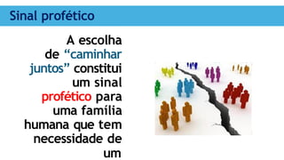 Sinal profético
A escolha
de “caminhar
juntos” constitui
um sinal
profético para
uma família
humana que tem
necessidade de
um
 