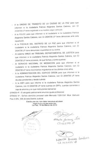 Denuncia por apropiación indebida y abuso de confianza contra Patrici…