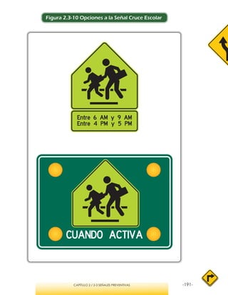 -191-CAPÍTULO 2 / 2-3 SEÑALES PREVENTIVAS
Figura 2.3-10 Opciones a la Señal Cruce Escolar
 