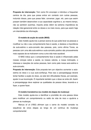 Modelos de Intervenção