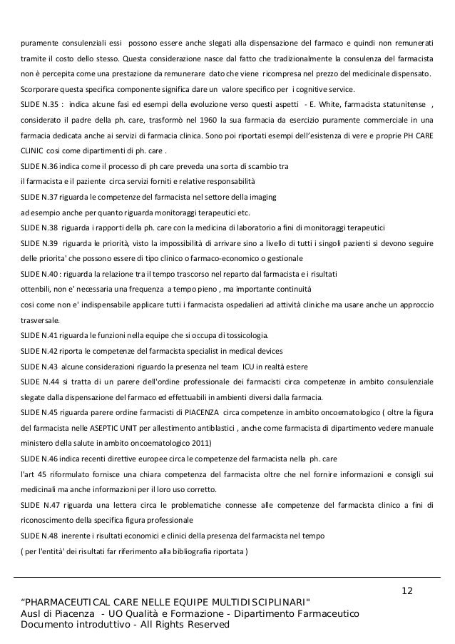 Corso Di Formazione Per Farmacisti Introduction To Pharmaceutical Car