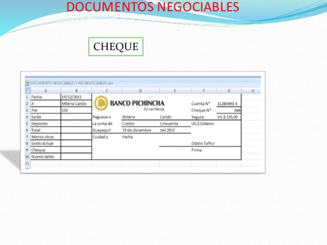Documento negociables y no negociables