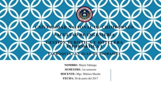 UNIVERSIDAD NACIONAL DE CHIMBORAZO
FACULTAD DE INGENIERÍA
GESTIÓN TURÍSTICA Y HOTELERA
INFORMÁTICA I
PARROQUIA SAN JUAN DE RIOBAMBA
NOMBRE: Mayte Tabango
SEMESTRE: 1er semestre
DOCENTE: Mgs. Mónica Mazón
FECHA: 20 de junio del 2017
 