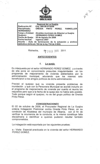 Procuraduria archiva investigación contra Oneida Pinto