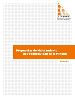Propuestas de Mejoramiento
		 de Productividad en la Minería
Mayo 2017
 