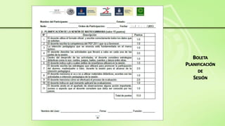 BOLETA
PLANIFICACIÓN
DE
SESIÓN
 
