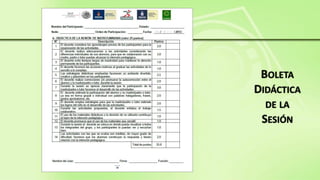 BOLETA
DIDÁCTICA
DE LA
SESIÓN
 
