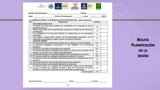 BOLETA
PLANIFICACIÓN
DE LA
SESIÓN
 